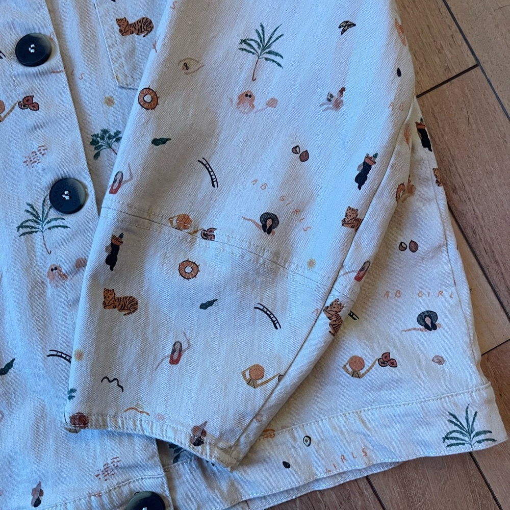 Alexandra Bueno Adventurer whimsical animal Jacket Size Medium Anthropologie - Picture 12 of 16
